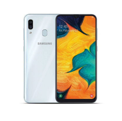 Galaxy A30-Phone-Samsung-32GB-White-Fair-UNLOCKED PHONE SALES